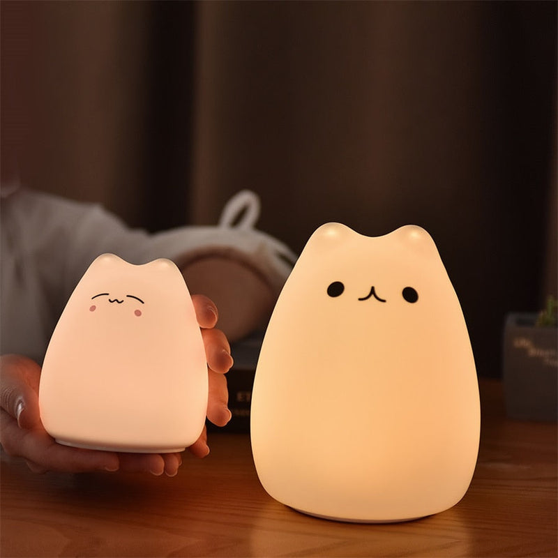 Colorful Cat Silicone LED Night Light