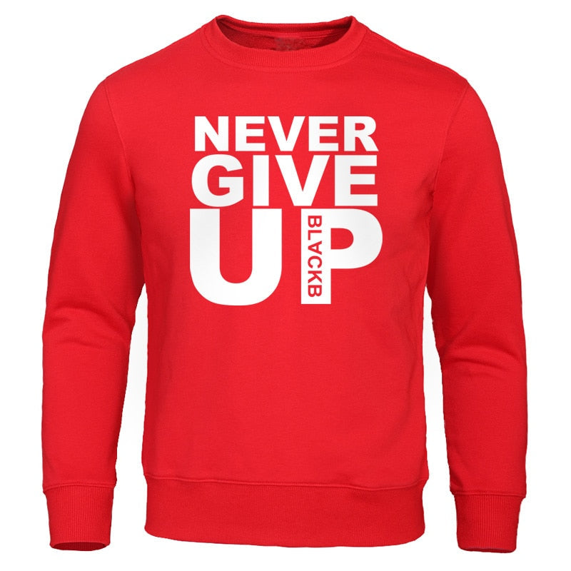 Never Give Up Mens Casual Sweatshirts