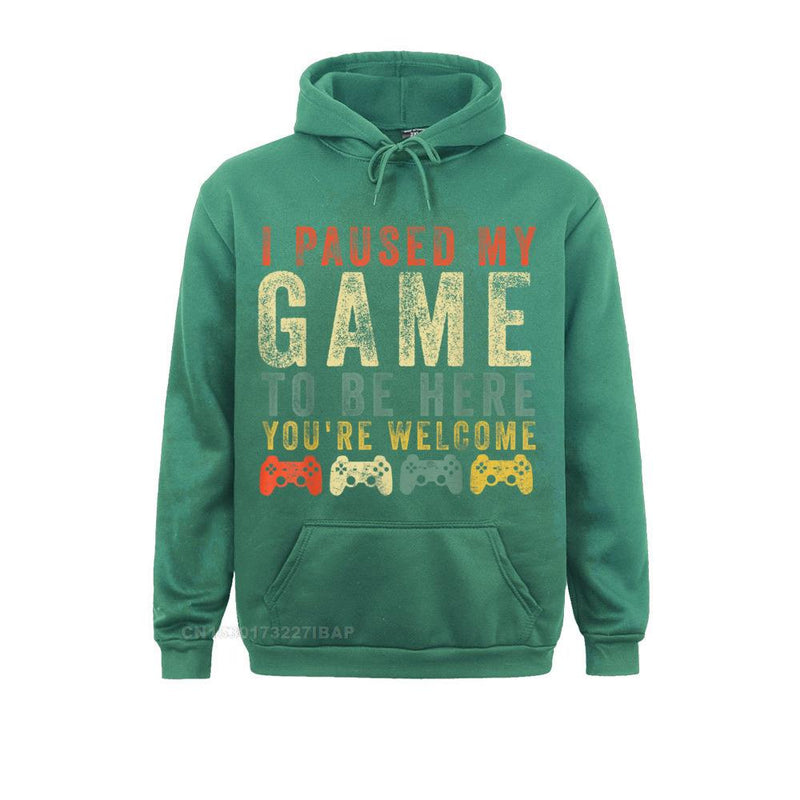 I Paused My Game To Be Here Retro Gamer Hoodie