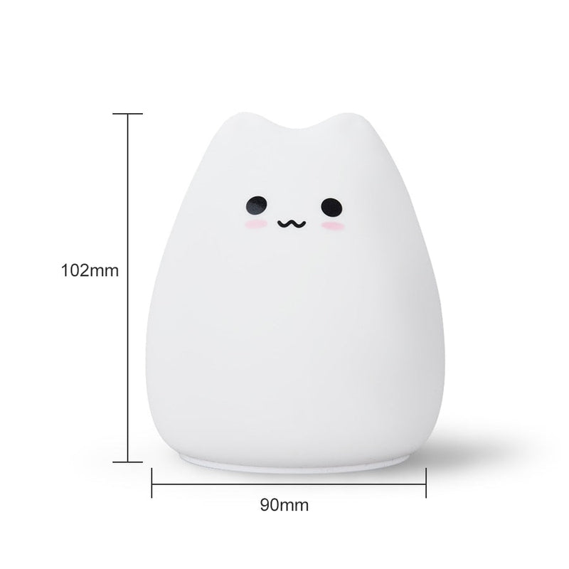 Colorful Cat Silicone LED Night Light