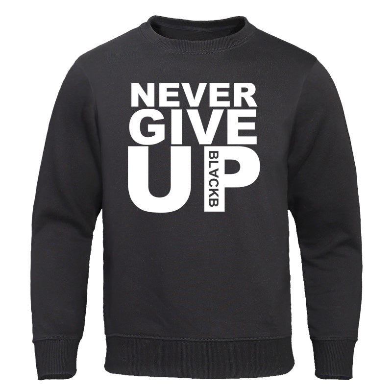 Never Give Up Mens Casual Sweatshirts