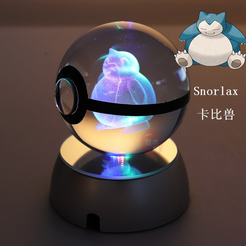 Pokemon 3D Crystal Ball With Led Light