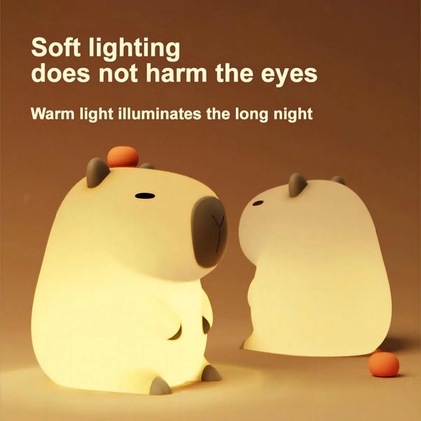 Cute Cartoon Capybara Silicone Night Light