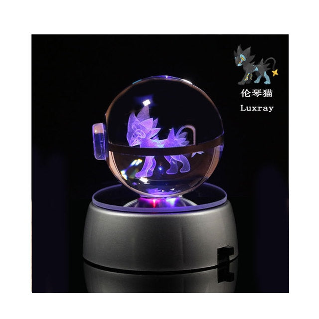 Pokemon 3D Crystal Ball With Led Light