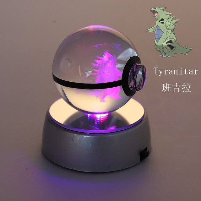 Pokemon 3D Crystal Ball With Led Light