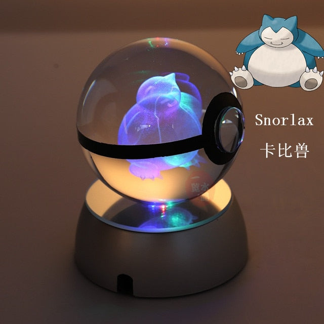 Pokemon 3D Crystal Ball With Led Light