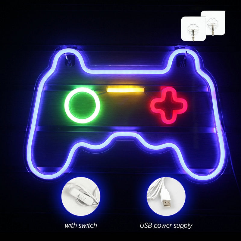 Neon Sign Game pad, Alien, Spaceship Neon Light for Game Room Decor