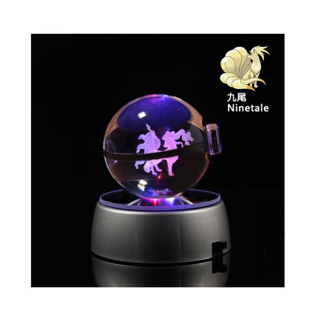 Pokemon 3D Crystal Ball With Led Light