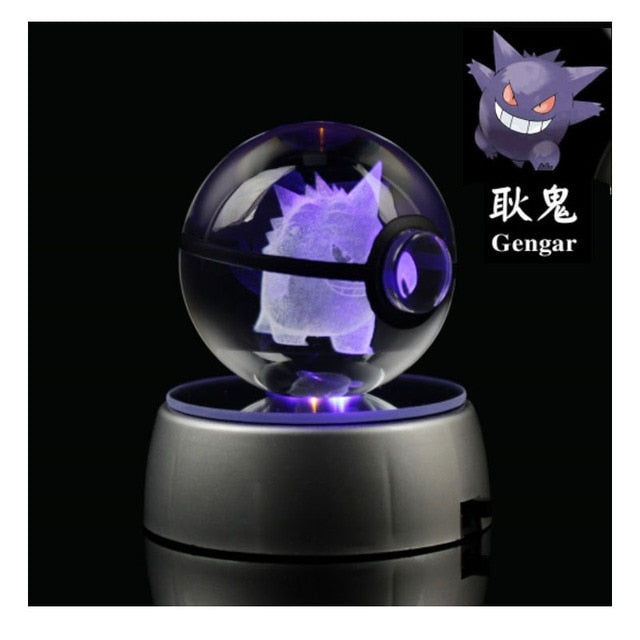 Pokemon 3D Crystal Ball With Led Light