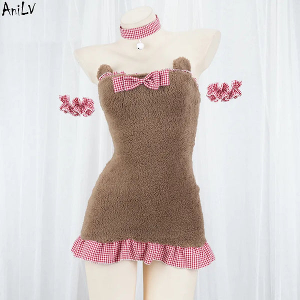 Cozy Gamer Girl Bear Dress