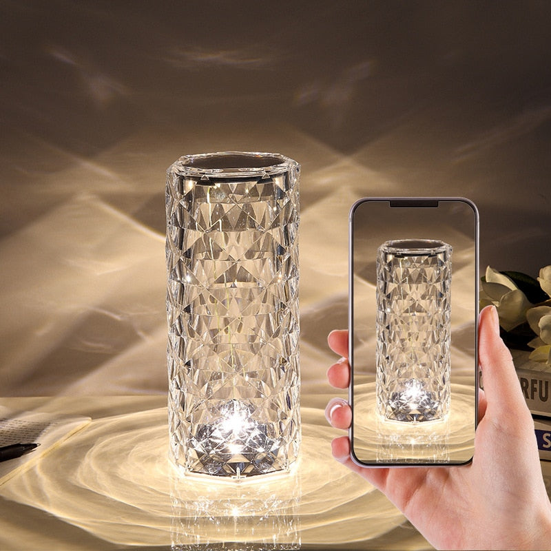 LED Crystal Table Lamp Rose Light