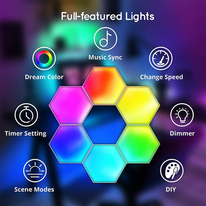 RGB Bluetooth LED Hexagon Light Indoor Wall Light