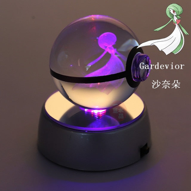 Pokemon 3D Crystal Ball With Led Light