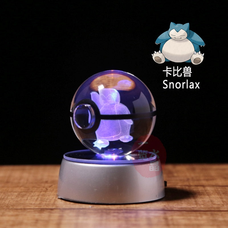 Pokemon 3D Crystal Ball With Led Light