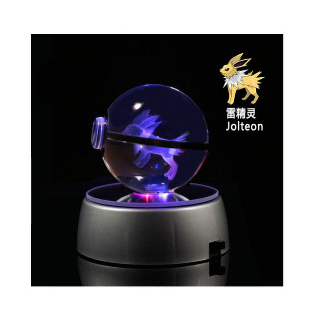 Pokemon 3D Crystal Ball With Led Light