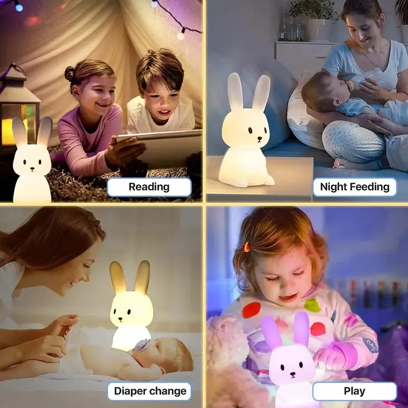 Silicone Rabbit Touch Sensor LED Night Light