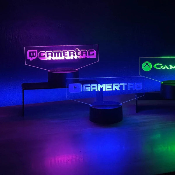 Personalized Gamer Tag 3D LED Night Light